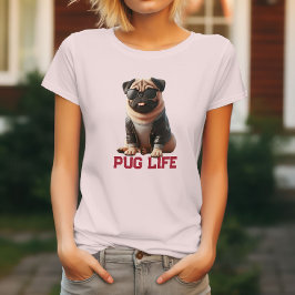 Camiseta ¡Diseño de vida de pug lindo para amantes de pugs!