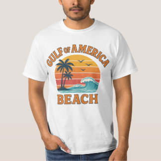 Camiseta Diseño de vigas de playa retro del Golfo de Améric
