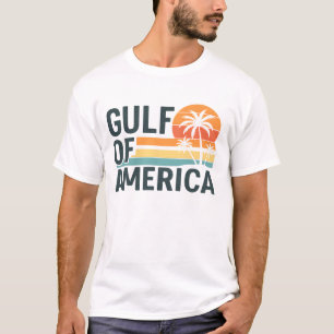 Camiseta Diseño de vigas de playa retro del Golfo de Améric