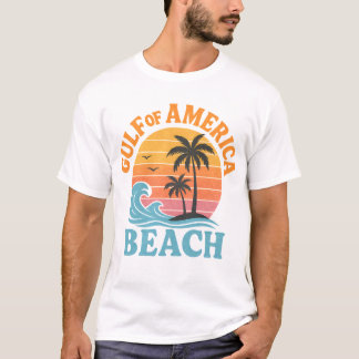 Camiseta Diseño de vigas de playa retro del Golfo de Améric