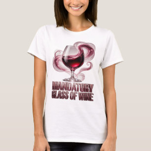 Camiseta Diseño de Vino de Cristal Limpio Plata OBLIGATORIO