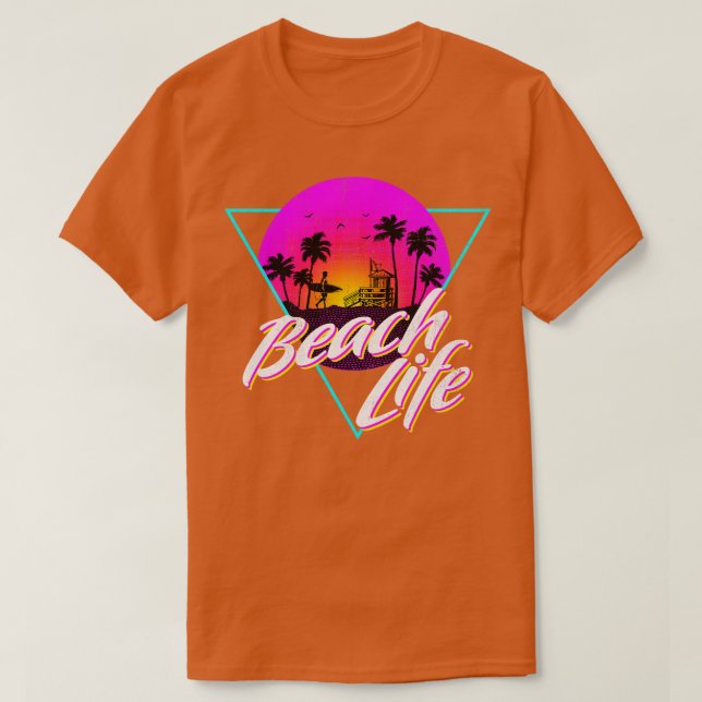 Camiseta Diseño de Vintage Fade Beach Life (Diseño del anverso)