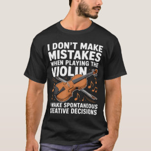 Camiseta Diseño de violín divertido para hombres mujeres or