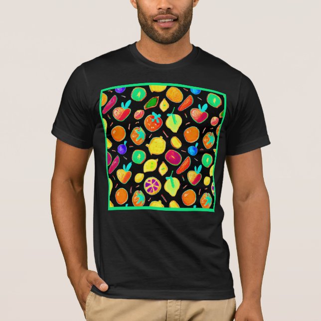 Camiseta Diseño de visiones de neón fructíferas (Anverso)