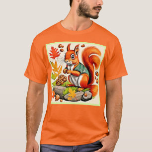Camiseta Diseño de vista de ardilla de madera