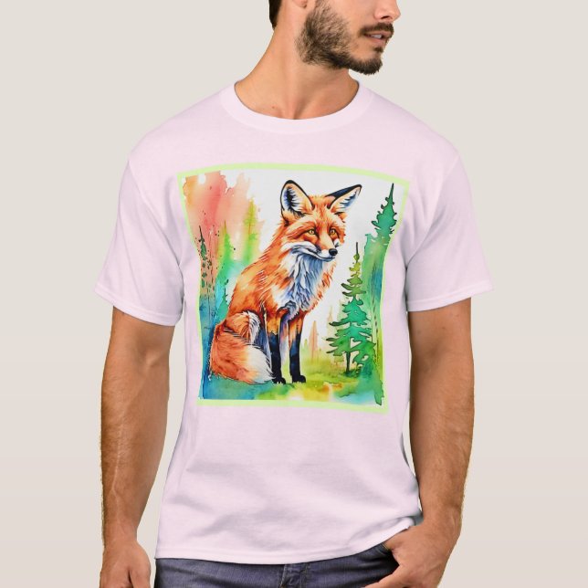 Camiseta Diseño de vista de Fox de bosque (Anverso)