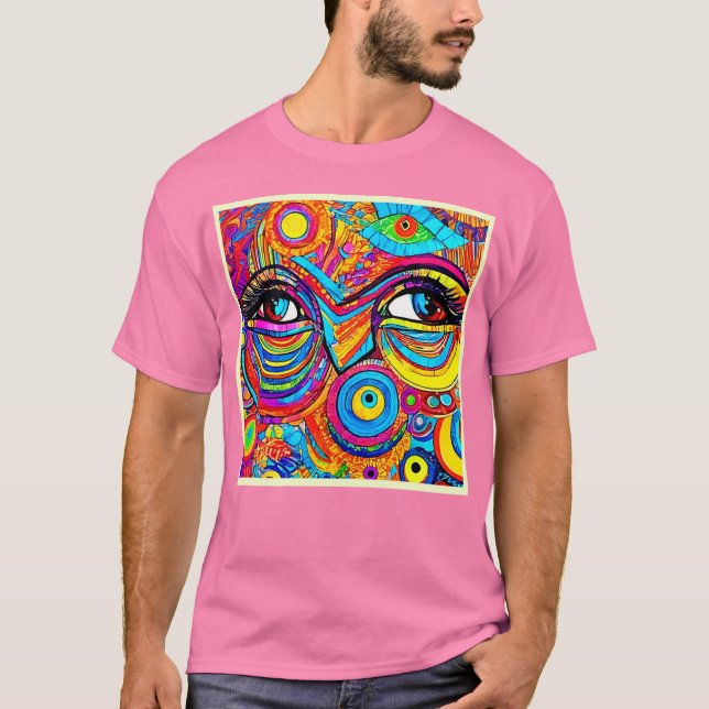 Camiseta Diseño de vista ocular psicodélica (Anverso)