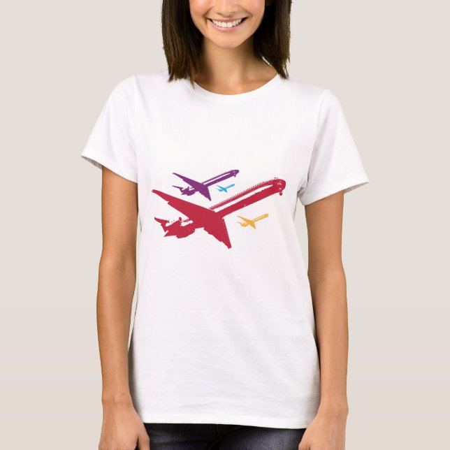 Camiseta Diseño de vuelo de avión retro para perro (Anverso)