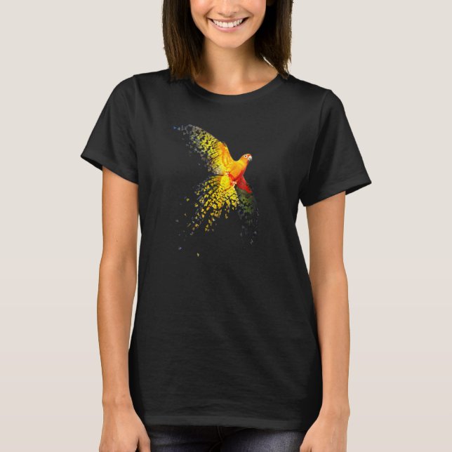 Camiseta Diseño de vuelo disperso de Sun Conure (Anverso)