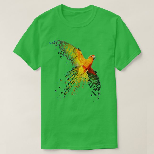 Camiseta Diseño de vuelo disperso de Sun Conure (Diseño del anverso)
