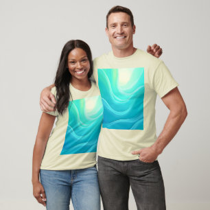 Camiseta Diseño de Waves Resumen de la Serenidad del Océano