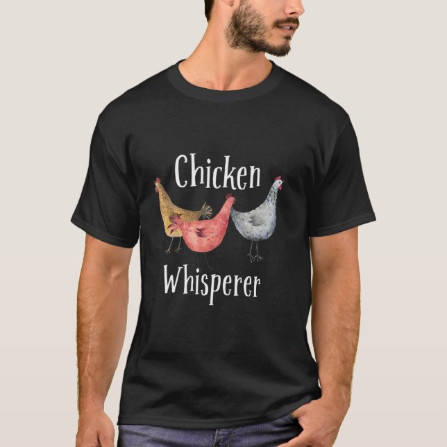 Camiseta Diseño de Whisperer de Pollo para hombres Chicas d (Anverso)