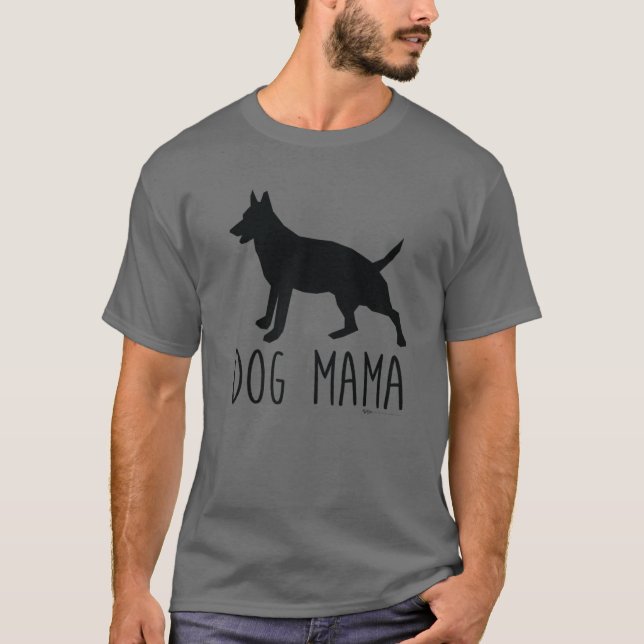 Camiseta Diseño de Word Dog Mama Silhouette (Anverso)