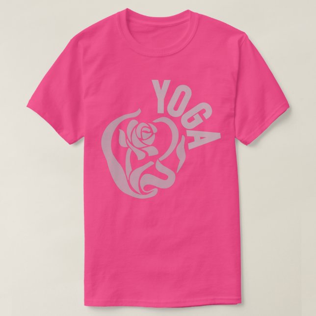 CAMISETA DISEÑO DE YOGA CON ROSA (Diseño del anverso)