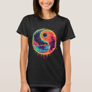 Camiseta Diseño de Yoga Cósmico Zen Yin Yang Trippy Vaporwa