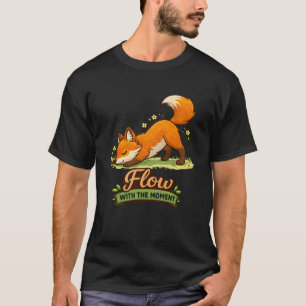 Camiseta Diseño de yoga perro boca abajo zorro de dibujos a