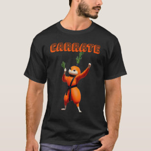 Camiseta Diseño de zanahoria haciendo karate