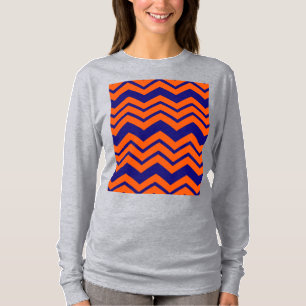 Camiseta Diseño de zigzag de Chevron azul naranja