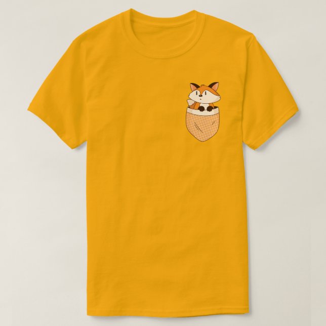 Camiseta Diseño de zorro de bolsillo (Diseño del anverso)