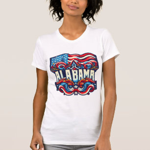 Camiseta Diseño decorativo patriótico de Alabama Resumen