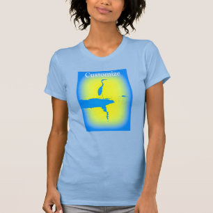 Camiseta Diseño del amanecer de la garza azul