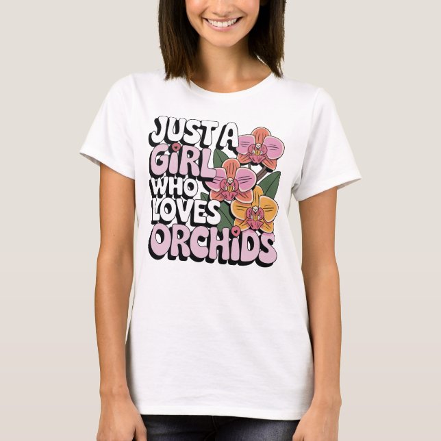 Camiseta Diseño del amante de las orquídeas florales para l (Anverso)
