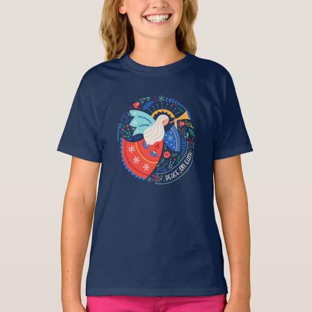 Camiseta Diseño del Ángel de la Paz en la Tierra (Anverso)