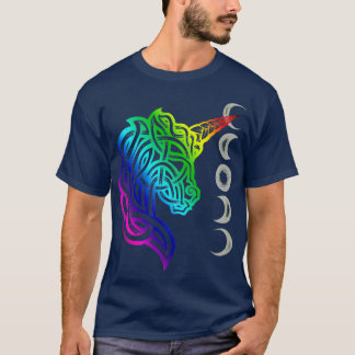 Camiseta Diseño del arco iris de nudo celta de unicornio