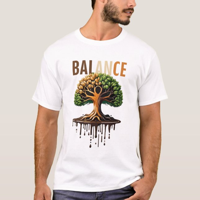Camiseta Diseño del arte de la naturaleza del árbol de la v (Anverso)