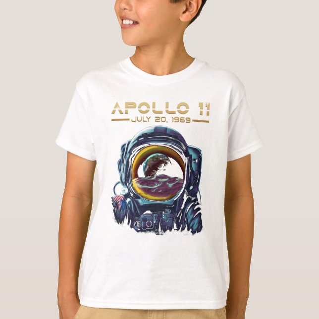 Camiseta Diseño del astronauta espacial Apolo 11 de la NASA (Anverso)