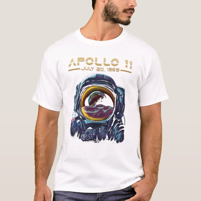Camiseta Diseño del astronauta espacial Apolo 11 de la NASA (Anverso)