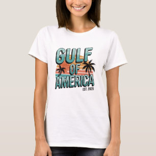 Camiseta Diseño del atardecer de la playa Retro del Golfo d