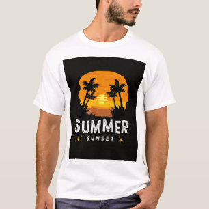 Camiseta Diseño del atardecer tropical - Vibes de playa ret
