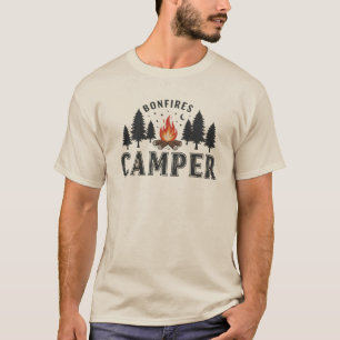 Camiseta Diseño del bosque nocturno de campana para fogatas
