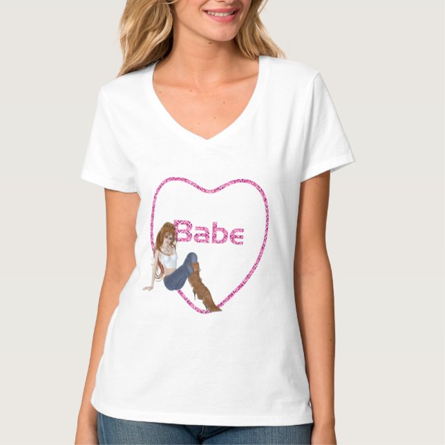 Camiseta Diseño del Chica Babe Purpurina Heart Candy Redhea (Anverso)