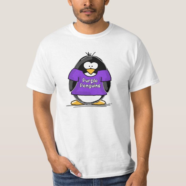 Camiseta Diseño del cliente para los pingüinos púrpuras (Anverso)