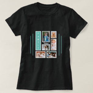 Camiseta Diseño del Collage de fotografía familiar