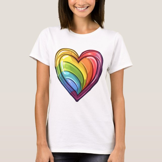 Camiseta Diseño del corazón del orgullo gay (Anverso)