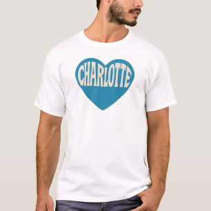 Camiseta Diseño del corazón retro de Charlotte NC - Fuente 