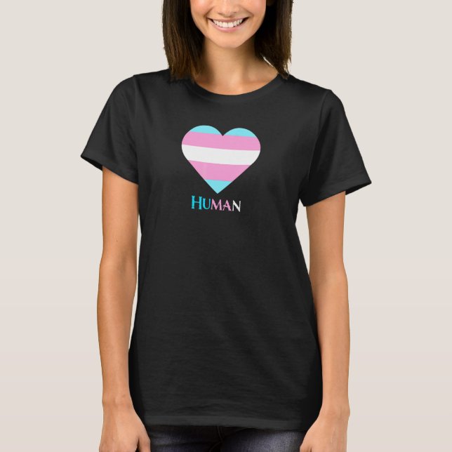 Camiseta Diseño del corazón transgénero humano (Anverso)