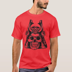Camiseta Diseño del cráneo de Samurai Kabuto T-Shirt