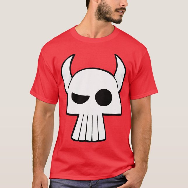 Camiseta Diseño del cráneo del dibujo animado con los (Anverso)
