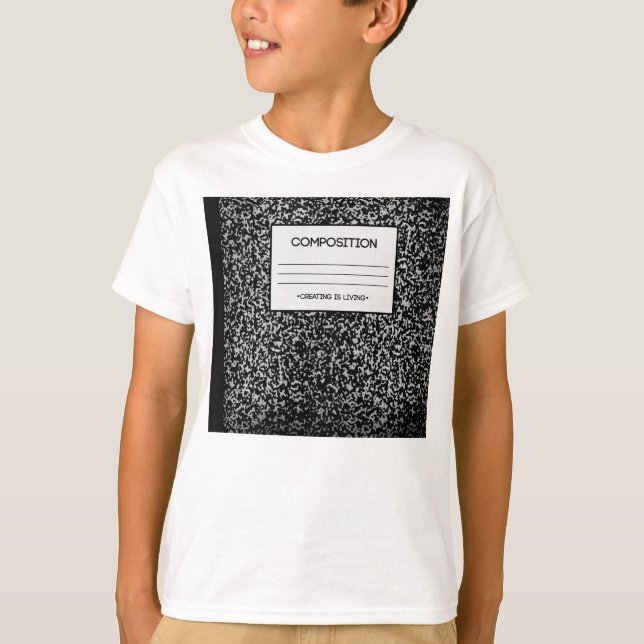 Camiseta Diseño del cuaderno de la composición (Anverso)