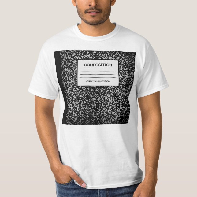 Camiseta Diseño del cuaderno de la composición (Anverso)