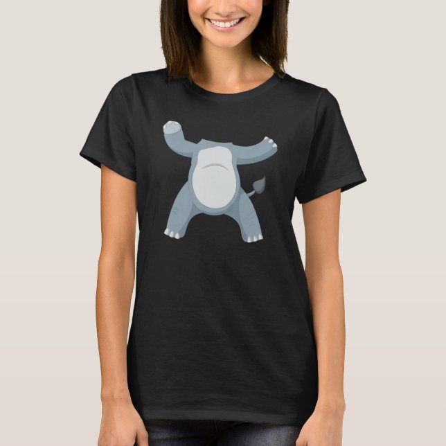 Camiseta Diseño del cuerpo del elefante del bebé para hombr (Anverso)