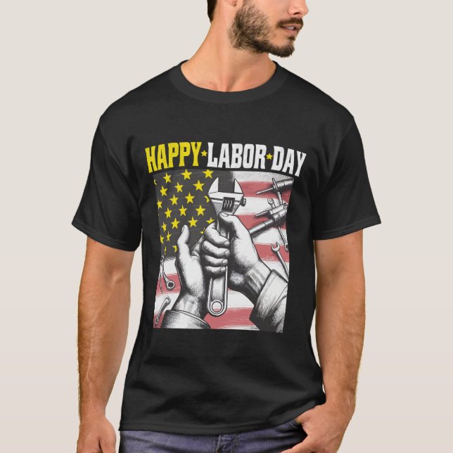 Camiseta Diseño del Día del Trabajo Feliz (Anverso)