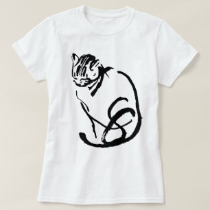 Camiseta Diseño del dibujo de cepillo del gato siamés