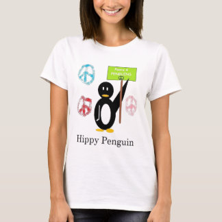Camiseta Diseño del doble del pingüino del hippy