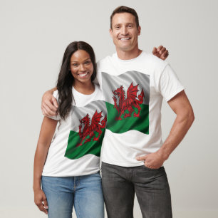Camiseta Diseño del Dragón Rojo Heraldico de Gales