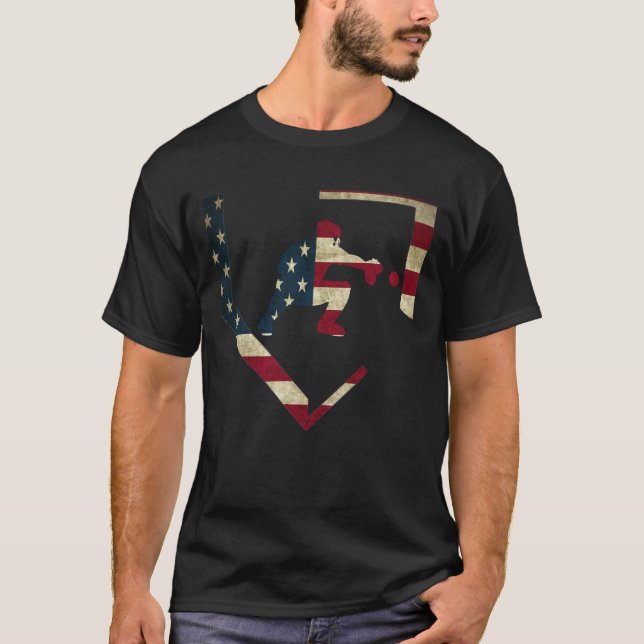 Camiseta Diseño del equipo de béisbol Catcher Gear Bandera  (Anverso)